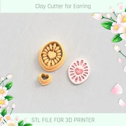 Azulejo-Style Earring Heart with Precious Stones B