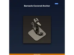 Barnacle Covered Anchor STL File for 3D Printing, Home Decor Digital Download