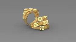 Cleopatras Golden Braid Luxury Woven Mesh Ring Lightweight 3D Print Model in Rings 617532