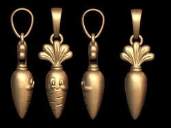 Cute Carrot Pendant 3D Print Model in Pendants 617577