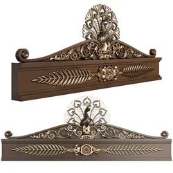 Decorative Peacock Pediment Ornamental Carving for Door Furniture and Architectural Design