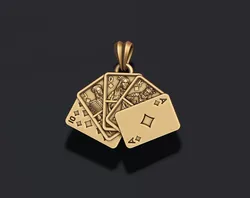 Diamonds Royal Flush Playing Cards pendant 3D print model 3D Print Model in Pendants 637165
