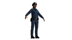 Female Police Officer Realistic 3D Character Model