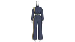 Girls Blouson Zip Jacket And Wide-Leg Pant Outfit