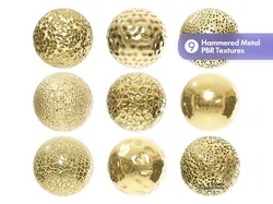 Hammered Metal PBR Texture Materials Pack CG Textures in Metal 637315