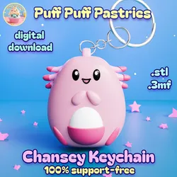 Kawaii Chansey Keychain Squishmallow Poke - Support-Free .STL .3MF