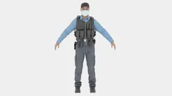 Male Police Officer Realistic 3D Character Model