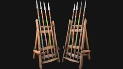 Medieval Weapon Rack Spears Armory Furniture Lance Stand