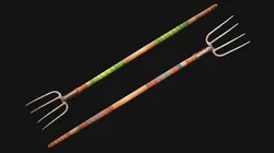 Medieval Wooden Pitchfork Polearm Weapons Farmers Tools