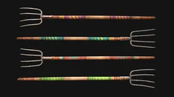 Medieval Wooden Pitchfork Trident Armory Farm Tools