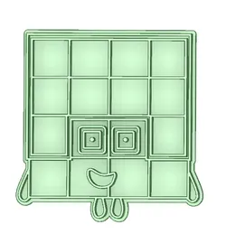 Numberblocks 16 90mm cookie cutter