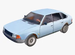 Old Car Hatchback 80s Low Poly M1