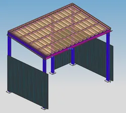 Shelter with Trapezoidal Sheet Roofing