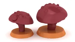 Stylized Bumpy Mushroom Miniature Figurines 3D Print Model in Sculpture 637550