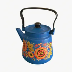 The metal kettle with pattern