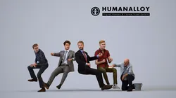 Basics0018 - A set containing 5 models of male adults sitting 3D model