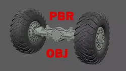Bus Or Truck Back Part Wheel Set 3D Model Low-poly 3D model