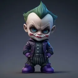 Chibi Dark-Clown Villain Character