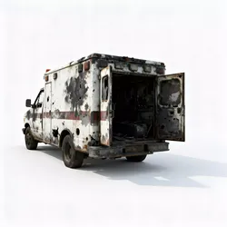 Final Dispatch Ruined Ambulance 3D Model Low-poly 3D model