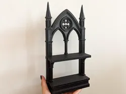 Gothic Cathedral Shelf STL 3MF | Gothic Arch Mini Display Stand 3D Print Model | Dark Occult Decor