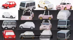 Metro Movers Stylized Urban Traffic Fleet 3D Model Pack