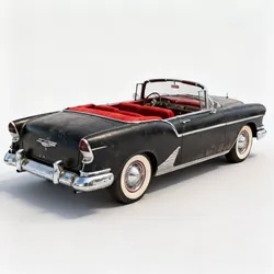 Realistic 50s Classic Convertible 3d model Low-poly 3D model