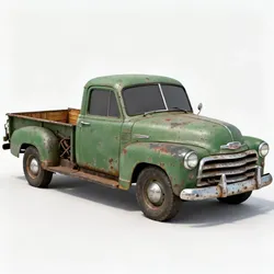 Realistic 50s Classic Pickup Truck 3d model Low-poly 3D model