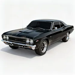 Realistic 60s Classic Muscle Car 3d model Low-poly 3D model