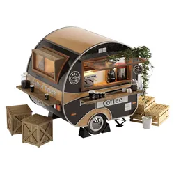 Realistic model of Foodtruck trailer set 6 3D model