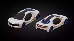 Sci-fi Car Low-poly 3D model