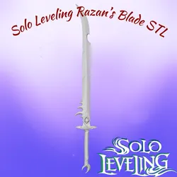 Solo Leveling Razan's Blade STL File - 3D Printable Anime Sword Prop Fan Art