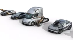 Tesla Damaged Vehicles Pack Low-poly 3D model