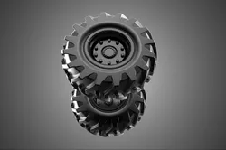 ARMORED PANZER ARMY MILITARY TIRE TYRE WHEEL RUBBER RIM VEHICLE 3D model