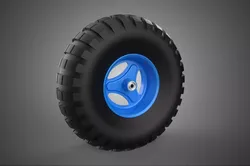 BLUE RIM RUBBER WHEEL TIRE TYRE HUB BEARING CART PNEUMATIC TREAD 3D model