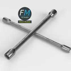 Cross wrench 3D model