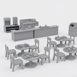 Fast Food Restaurant Pack for Playmobil - Burger Shop, Kitchen Equipment, Tables, Chairs, Food & Accessories (STL Set)