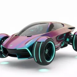 Futuristic Three Wheeled Concept Vehicle Low-poly 3D model