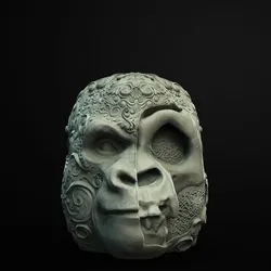 Gorilla Skull Planter 3D Printable STL File