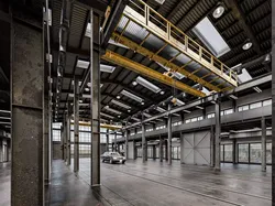 Industrial Hangar Building Low-poly 3D model