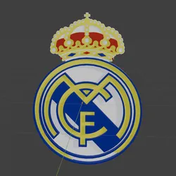 Real Madrid Football Club Logo 3D Model STL (color change printable)
