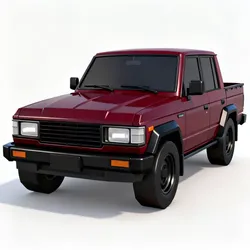 Retro Burgundy 4x4 Utility Vehicle 3D Model Low-poly 3D model