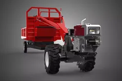 SINGLE AXLE POWER TILLER TRACTOR TRAILER CAR VEHICLE HAULER CART 3D model