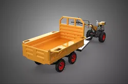 TANDEM AXLE TRAILER TRACTOR CART CARGO LOAD BED TROLLEY CAR DUMP 3D model
