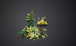 Tropical foliage 3D model Nature Plants Botanical Designs  Low-poly 3D model