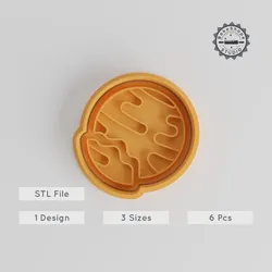 Cracked Planet Shape Cutter & Stamp Set, Cookie & Fondant Molds, 3 Sizes, Astronomy-Themed, Space Exploration