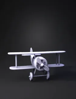 Create a vintage toy biplane decoration for 3D printing inspired by