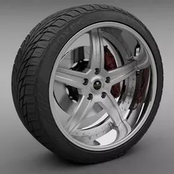 Savini Forged SV-19S Wheel and Tire 3D model