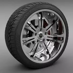 Savini Forged SV-24S Wheel and Tire 3D model