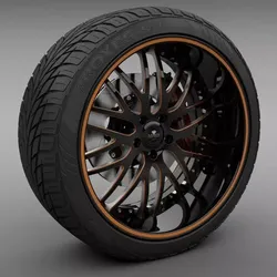 Savini Forged SV-25S Wheel and Tire 3D model