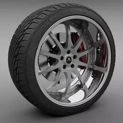 Savini Forged SV-26S Wheel and Tire 3D model
